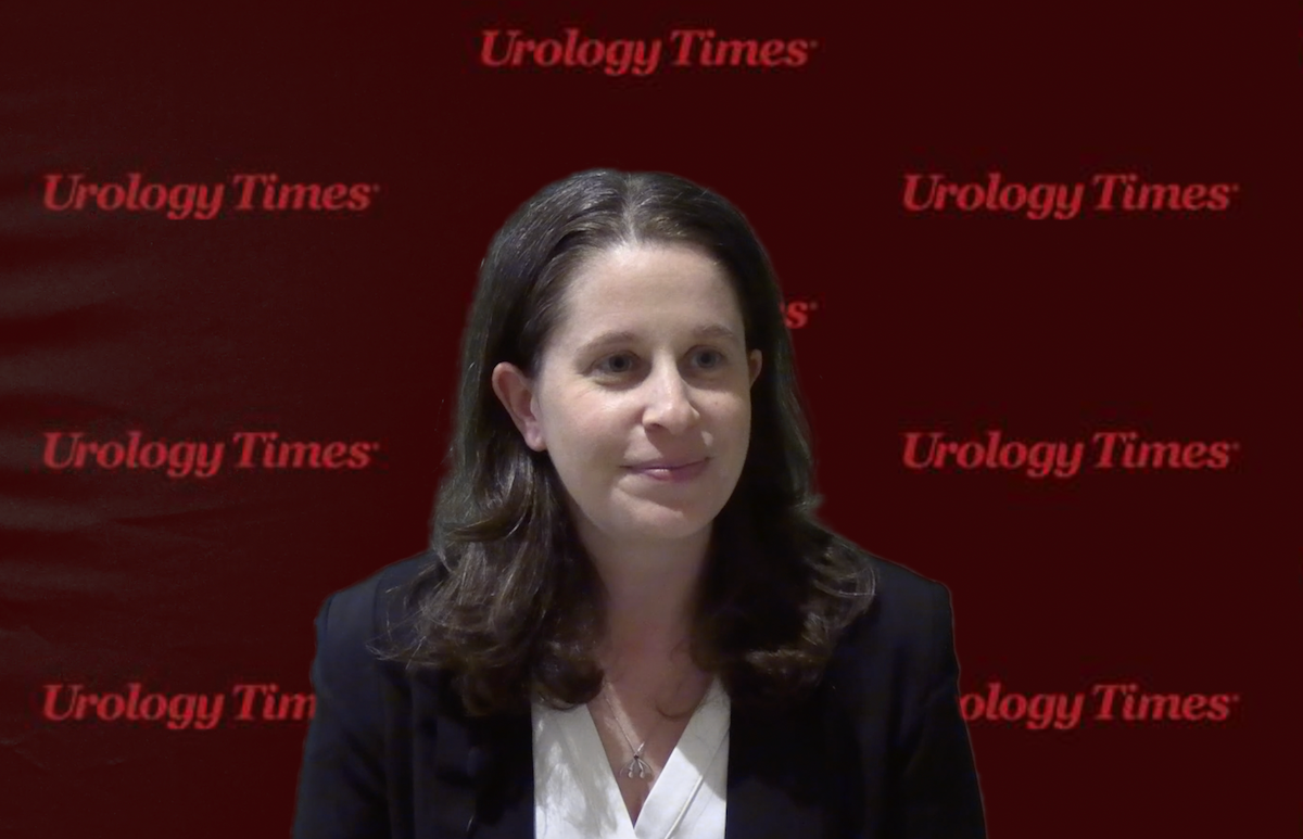 Rachel Rubin, MD, answers a question during a video interview