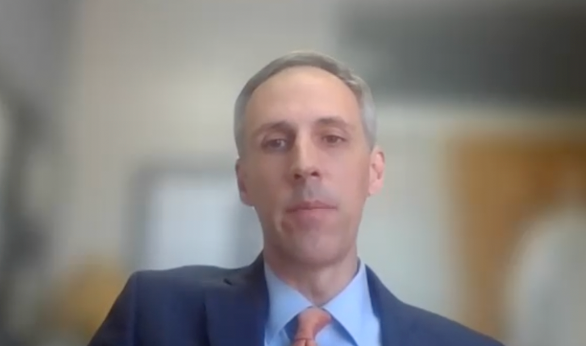 James Ferguson III, MD, PhD, answers a question during a Zoom video interview
