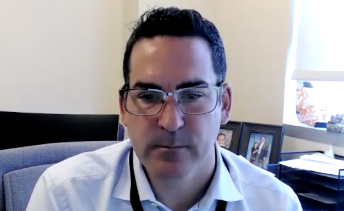 Brian F. Chapin, MD, answers a question during a Zoom video interview