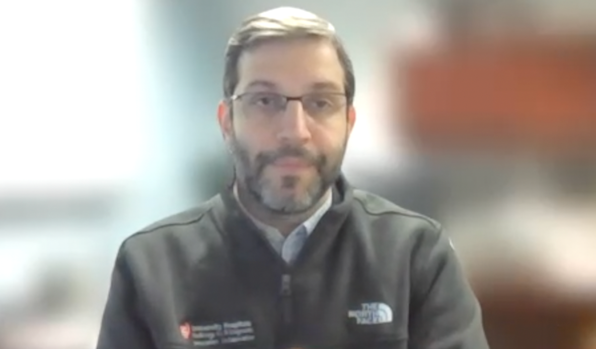 Leonardo Kayat Bittencourt, MD, PhD, answers a question during a Zoom video interview