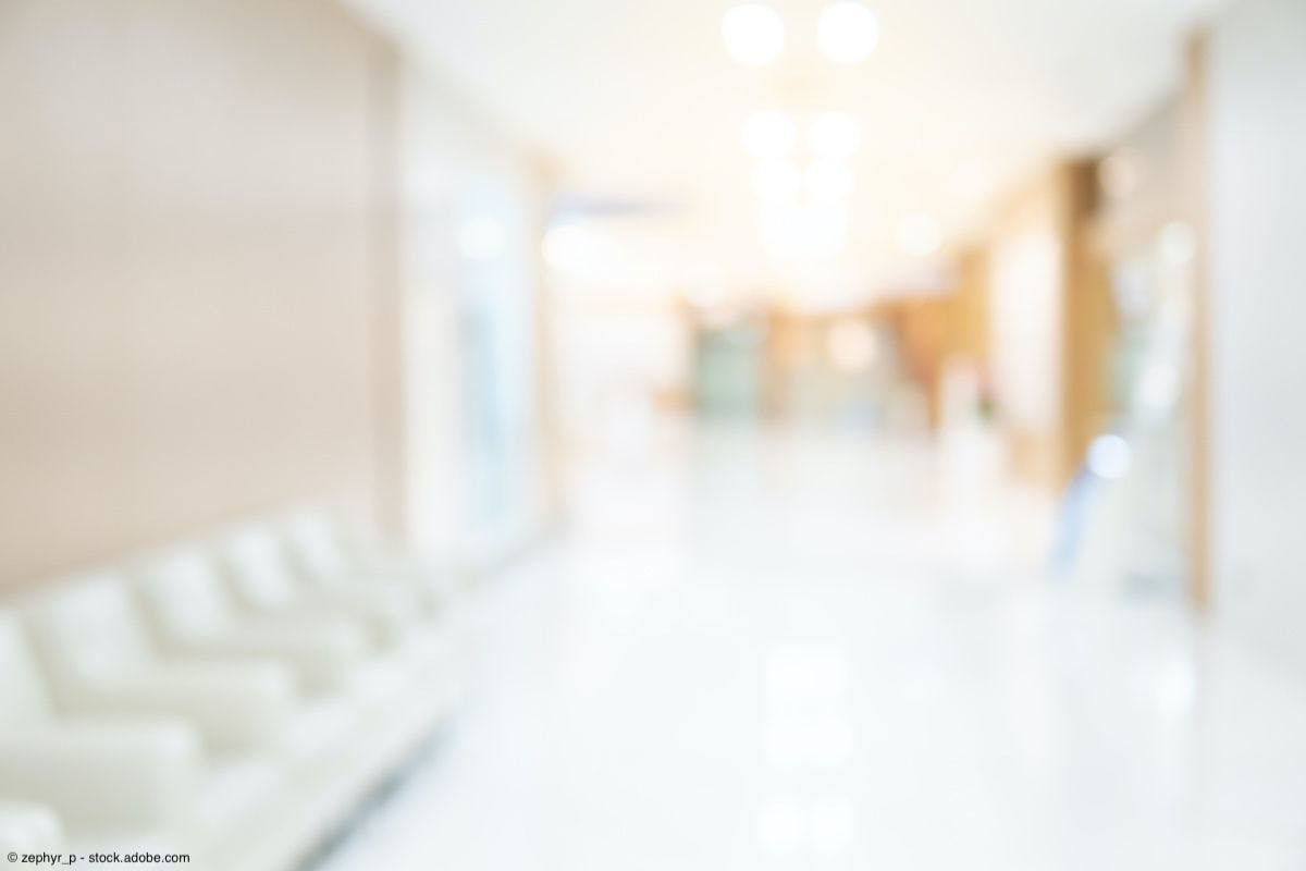 blurry image of hospital corridor